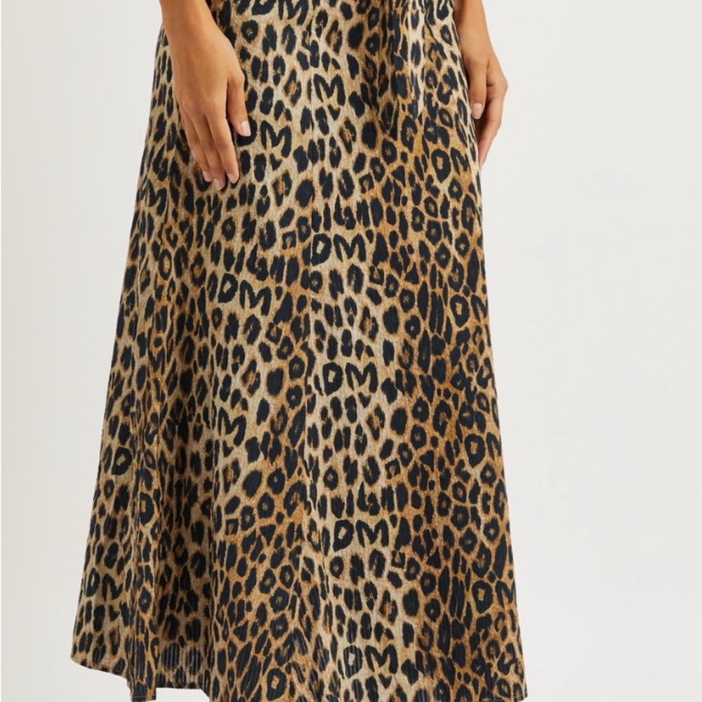 Damson Madder Leopard Print Midi Skirt